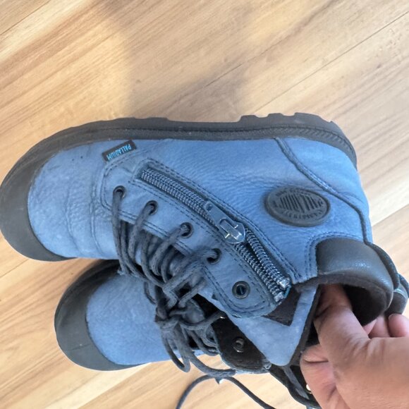 Boys blue leather Palladium boots size 1 - Picture 5 of 7